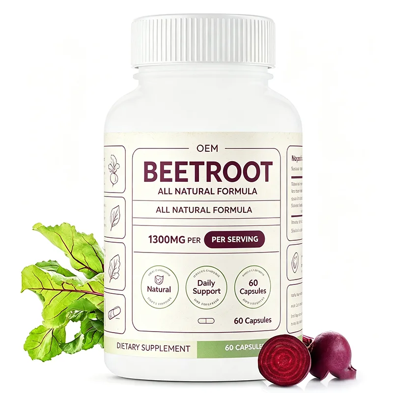 Private Label Wholesale Natural Beetroot Nutrient Pill 1300mg Per Dose Circulation Maintenance Clean Beauty Bulk Supply