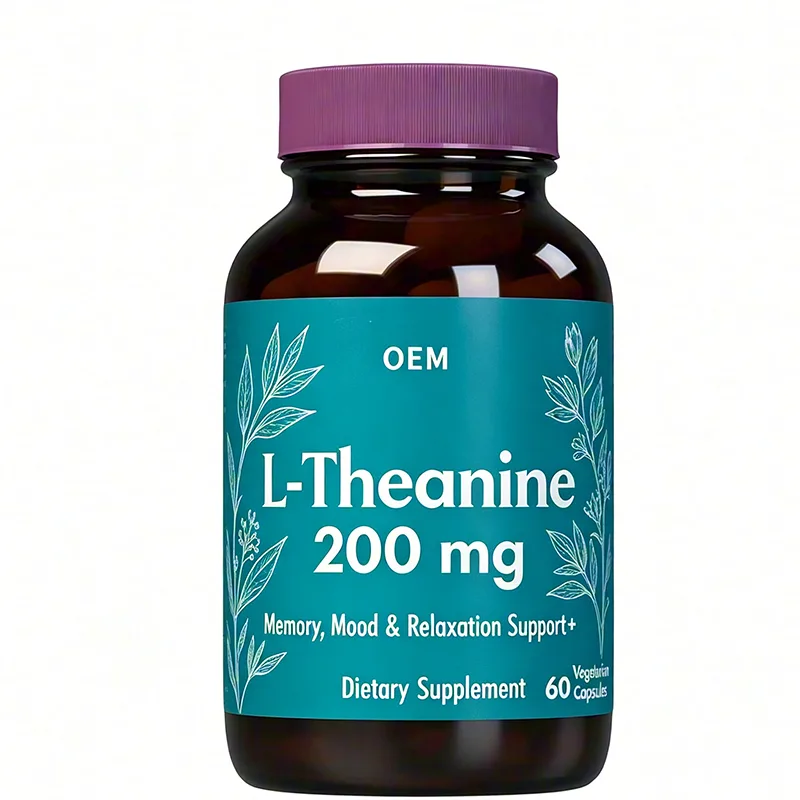 L Theanine 200mg Capsules 60 Count Vegetarian OEM Supplement for Memory Mood and Relaxation Support