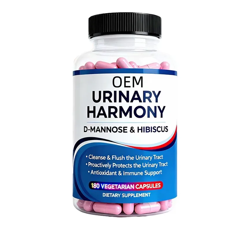 Urinary Harmony Capsules 180 Count with D Mannose and Hibiscus OEM Supplement for Urinary Tract Cleanse and Immune Support