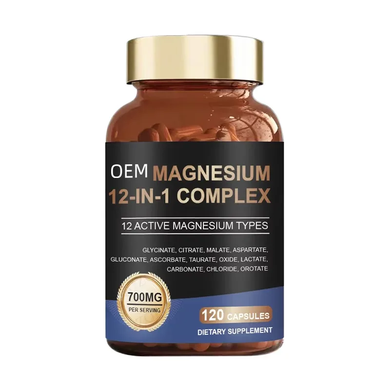 Magnesium 12 in 1 Complex Capsules 700mg Per Serving 120 Count OEM Supplement with 12 Active Magnesium Types