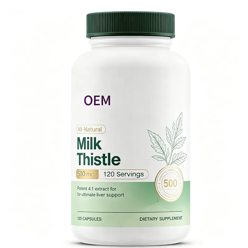 Custom All-Natural Milk Thistle Extract Capsules 120ct Gentle Herbal Liver Support Long-Term Daily Wellness Bulk Supply