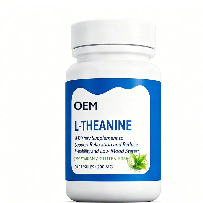 L Theanine 200mg Capsules 30 Count Vegetarian Gluten Free OEM Supplement for Relaxation and Mood Support