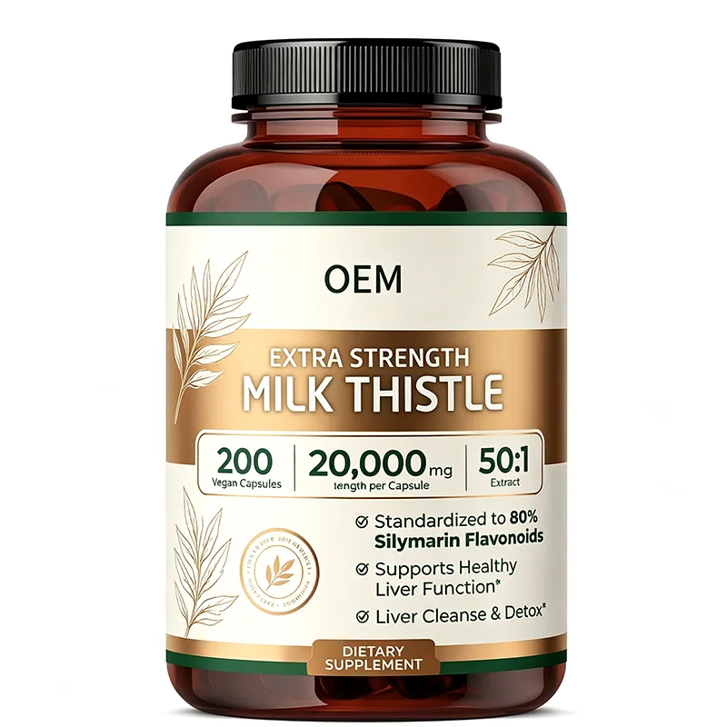 High Potency Vegan Milk Thistle Capsules Standardized 80% Silymarin Gentle Daily Liver Internal Cleansing Care