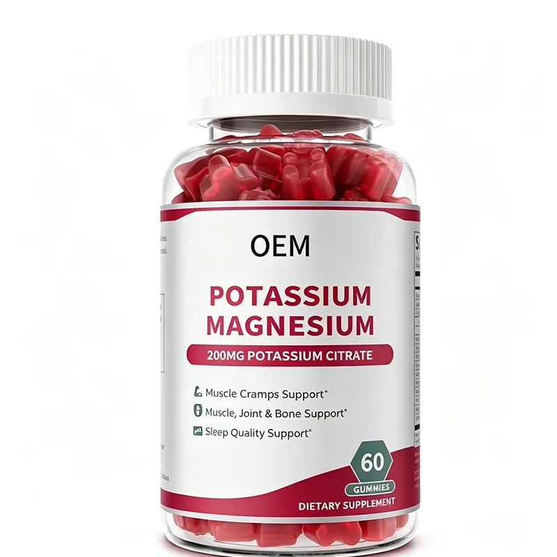 Private Label 60 Count Potassium Magnesium Gummies All-Day Mineral Support Fitness & Sleep Daily Grooming Bulk Supply
