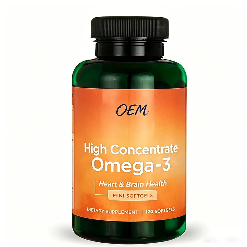High Concentrate Omega 3 Mini Softgels 60 Count OEM Supplement for Heart and Brain Health Support