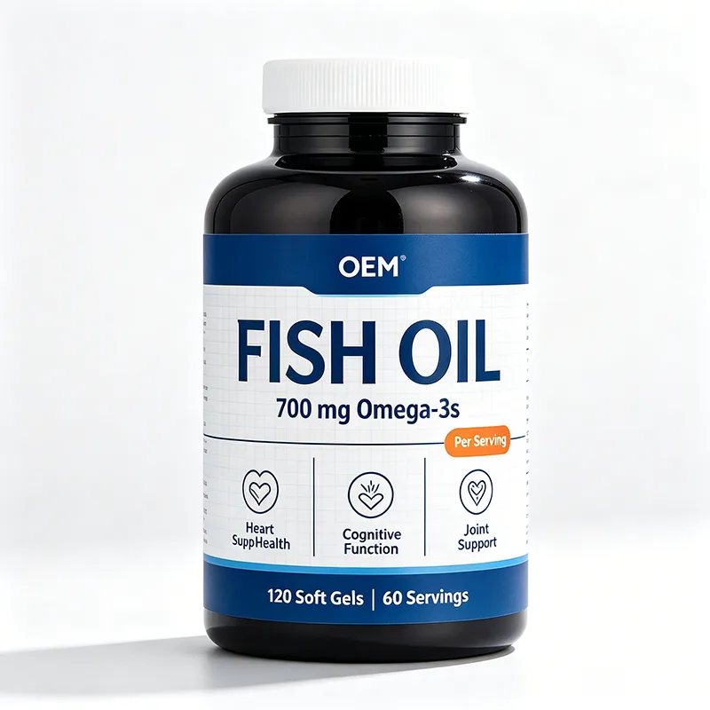 Fish Oil 700mg Omega 3s Per Serving 120 Capsules 60 Servings OEM Supplement for Heart Cognitive and Joint Support