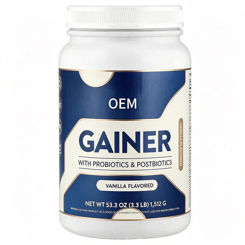 Wholesale Custom Vanilla Probiotic Postbiotic Weight Gainer Powder 3.3LB Gut Digestive
