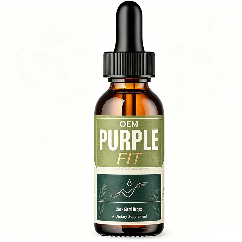 Wholesale Custom Purple Fit Daily Wellness Liquid Drops 2oz 60ml Herbal Extract Energy Support Portable Oral Wellness Tincture