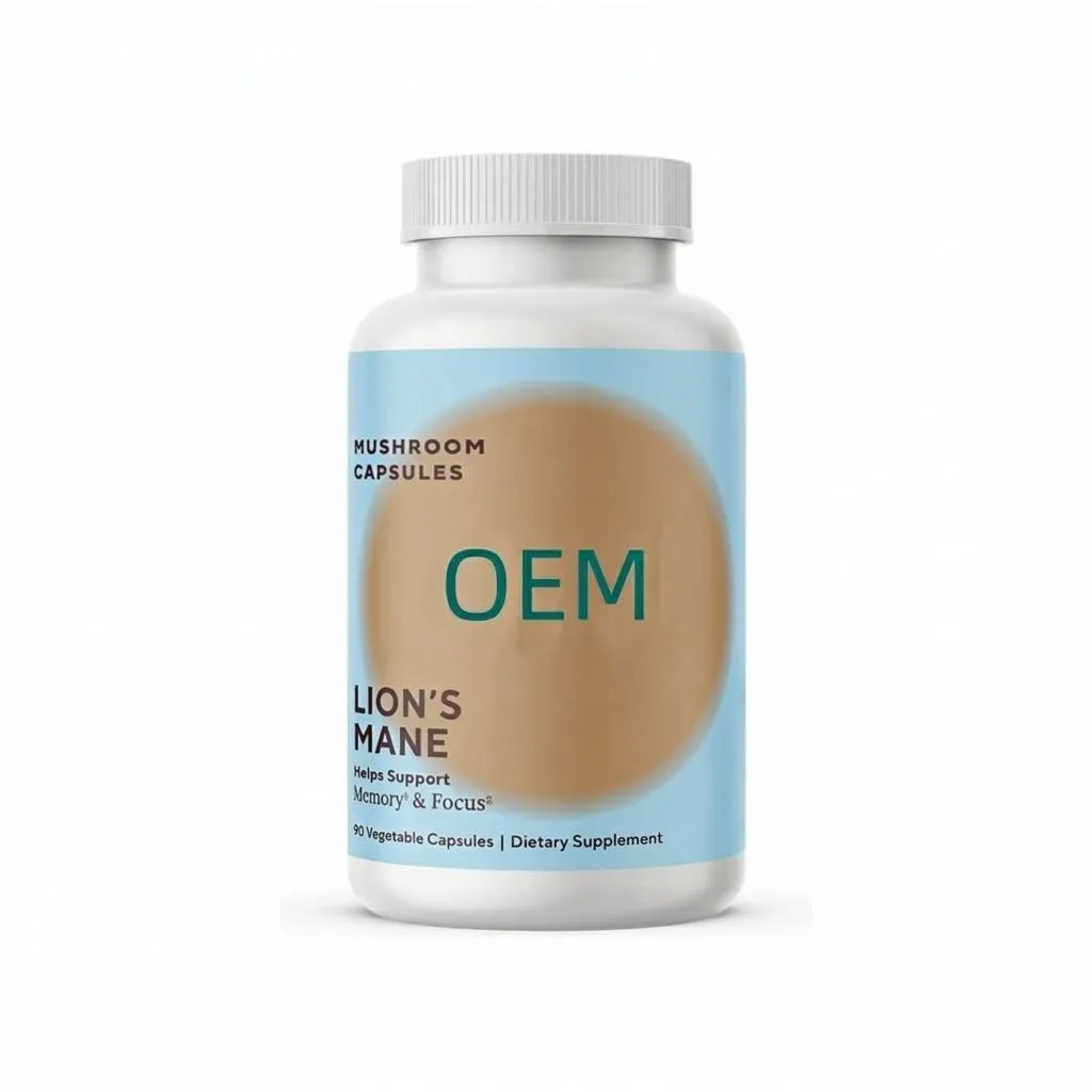 Lion's Mane Mushroom Capsules 90 Count OEM Supplement for Memory and Focus Support