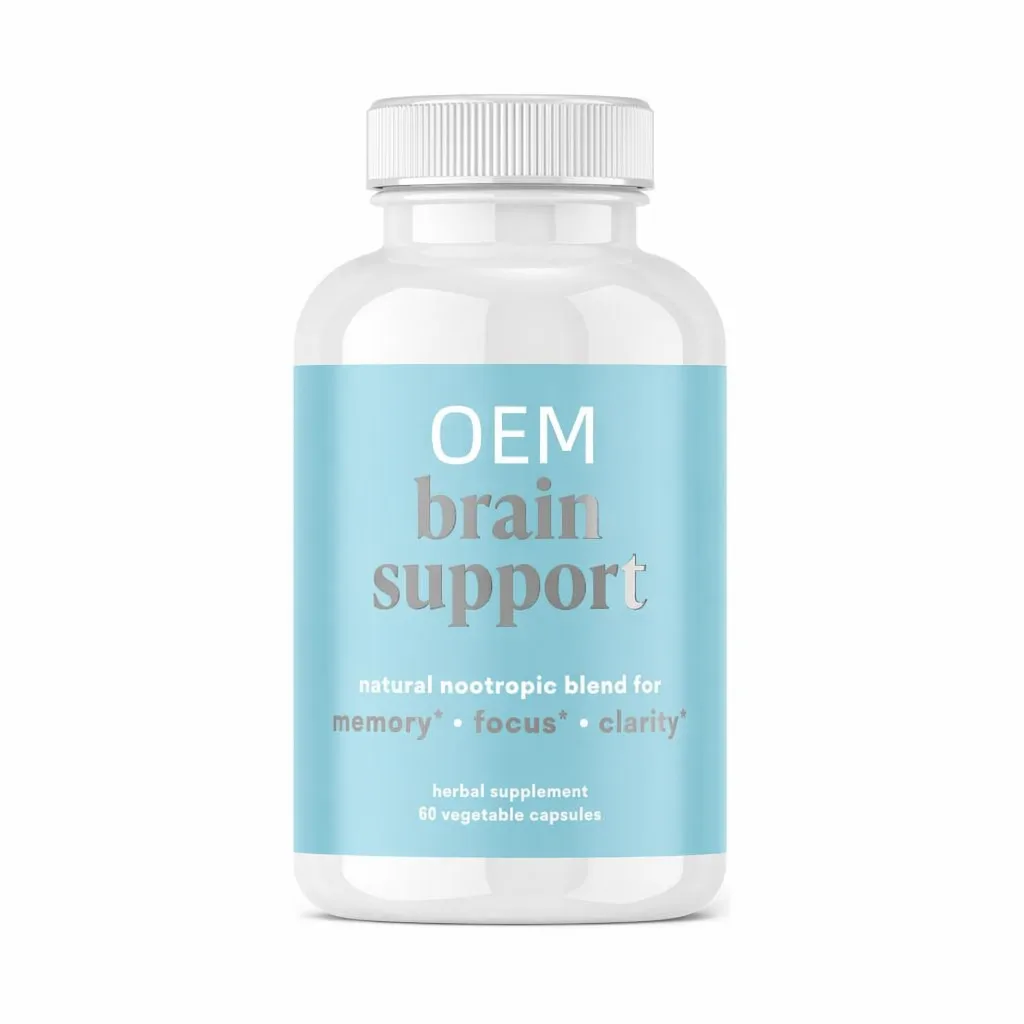 Brain Support Nootropic Blend Capsules 60 Count OEM Herbal Supplement for Memory Focus and Clarity