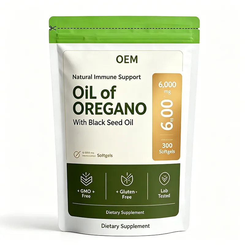 Natural Immune Support Oil of Oregano 6000mg with Black Seed Oil 300 Softgels Non GMO Gluten Free Lab Tested OEM Supplement
