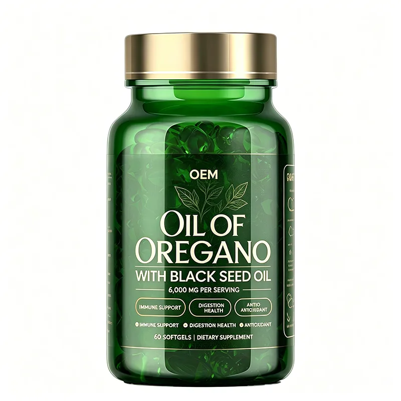 Oil of Oregano with Black Seed Oil 6000mg Per Serving 60 Softgels OEM Supplement for Immune Support Digestion Health