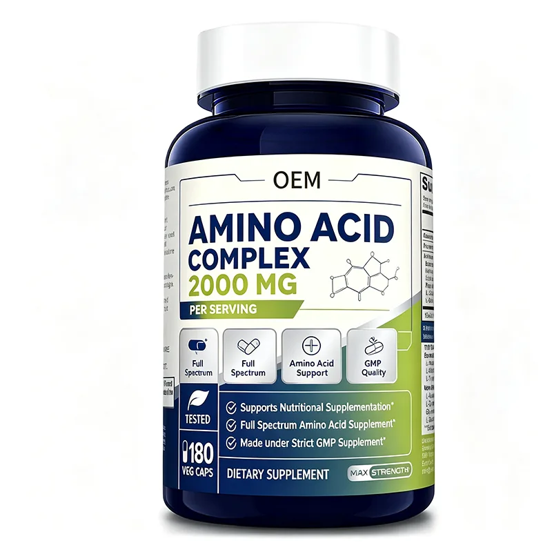OEM Max Strength Amino Acid Complex Veg Capsules 2000mg Per Serving 180 Count