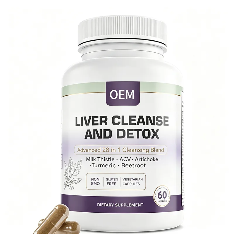 OEM Liver Cleanse Detox Capsules 60 Count 28 in 1 Blend Milk Thistle Turmeric Non GMO Gluten Free Vegetarian Liver