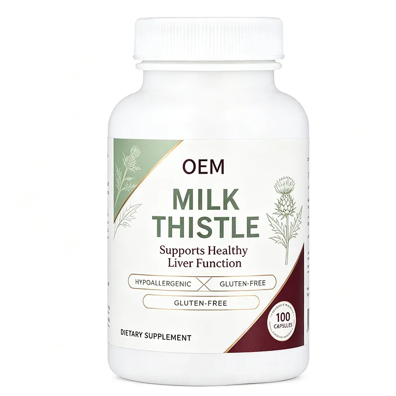 OEM Milk Thistle Capsules 100 Count Hypoallergenic Gluten Free Herbal Supplement Support Healthy Liver Function