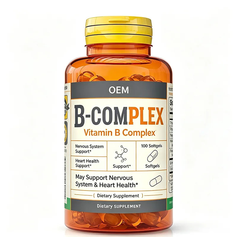 OEM Vitamin B-Complex Softgels 100 Count Support Nervous System & Heart Health Daily Energy Dietary Supplement