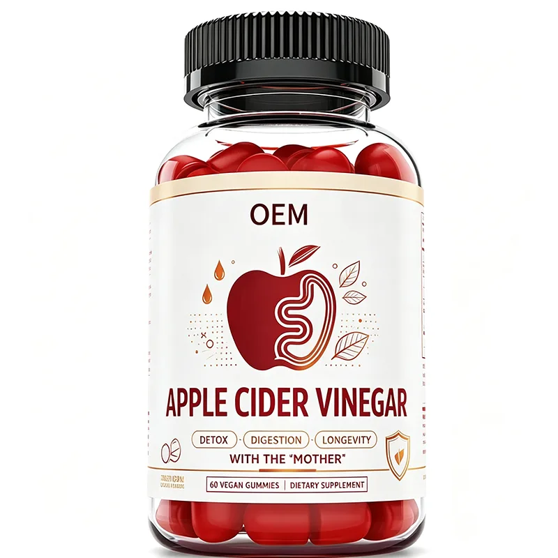 OEM Apple Cider Vinegar Vegan Gummies 60 Count With the Mother Support Detox Digestion Longevity Dietary Supplement