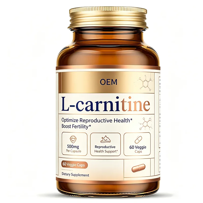OEM 500mg L-Carnitine Veggie Capsules 60 Count Optimize Reproductive Health Boost Fertility Vegetarian Dietary Supplement
