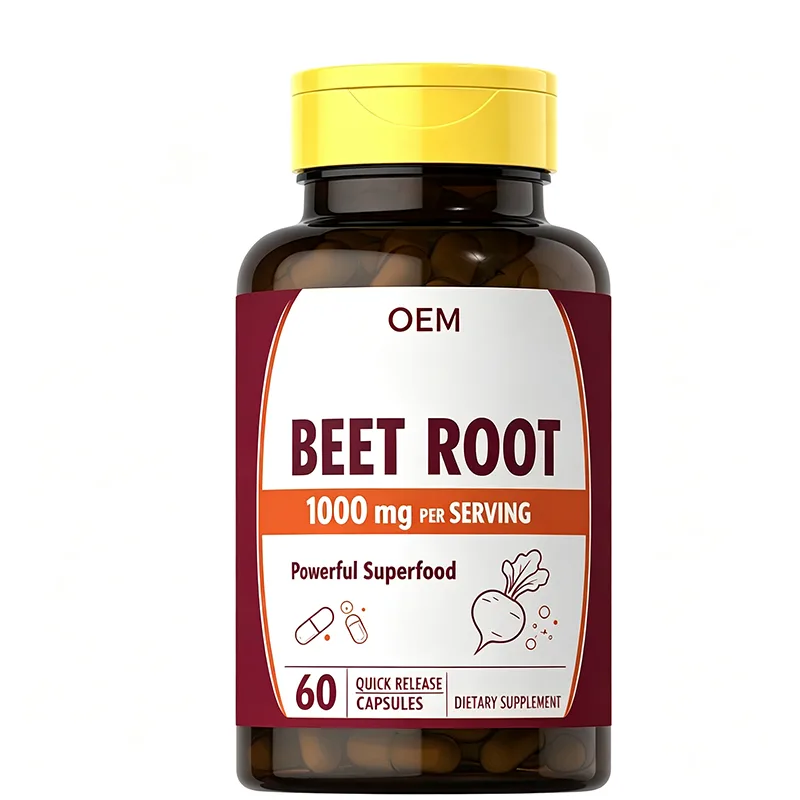 Beet Root 1000mg Per Serving Quick Release Capsules 60 Count OEM Supplement for Powerful Superfood Support