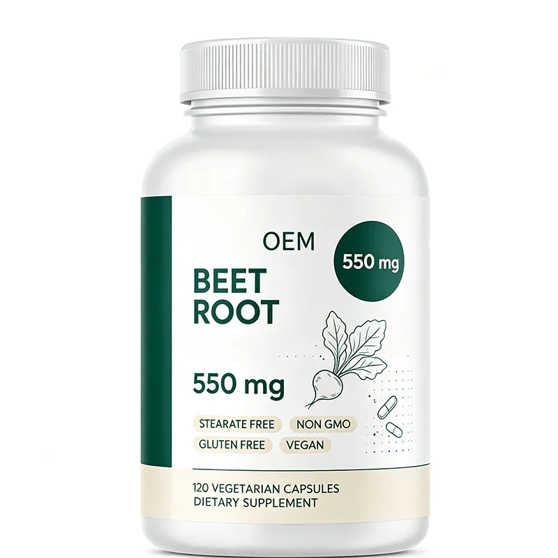 Beet Root 550mg Vegetarian Capsules 120 Count Stearate Free Non GMO Gluten Free Vegan OEM Dietary Supplement