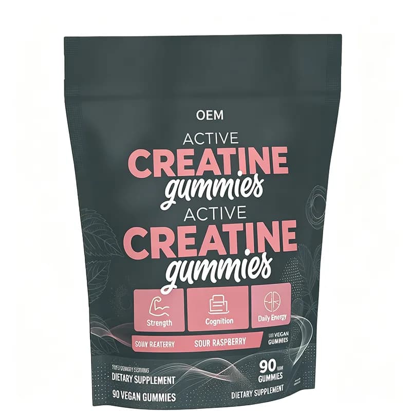 Active Creatine Gummies Sour Raspberry Flavor 90 Vegan Gummies OEM Supplement for Strength Cognition and Daily Energy