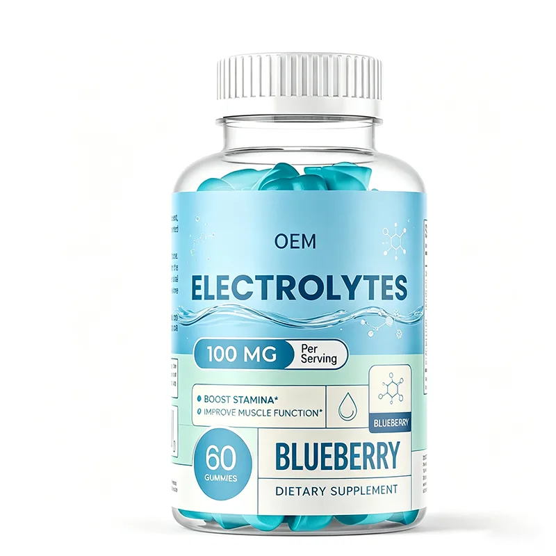 OEM Blueberry Electrolytes Gummies 60 Count 100mg Per Serving Boost Stamina Improve Muscle Function