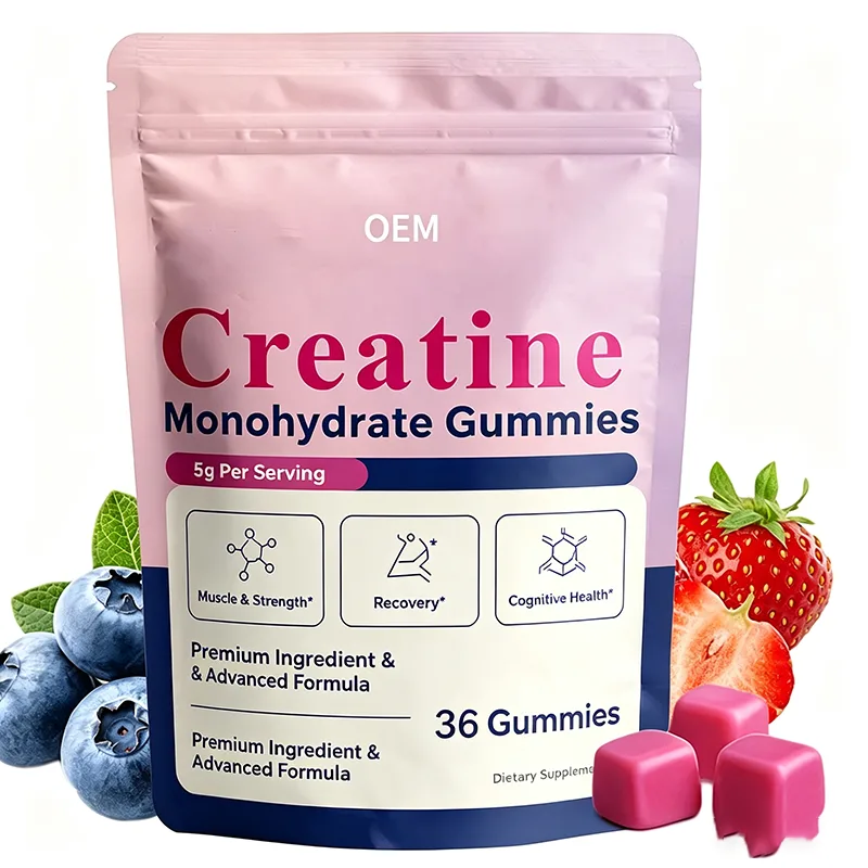 Creatine Monohydrate Gummies 5g Per Serving 36 Count OEM Supplement for Muscle Strength Recovery and Cognitive Health