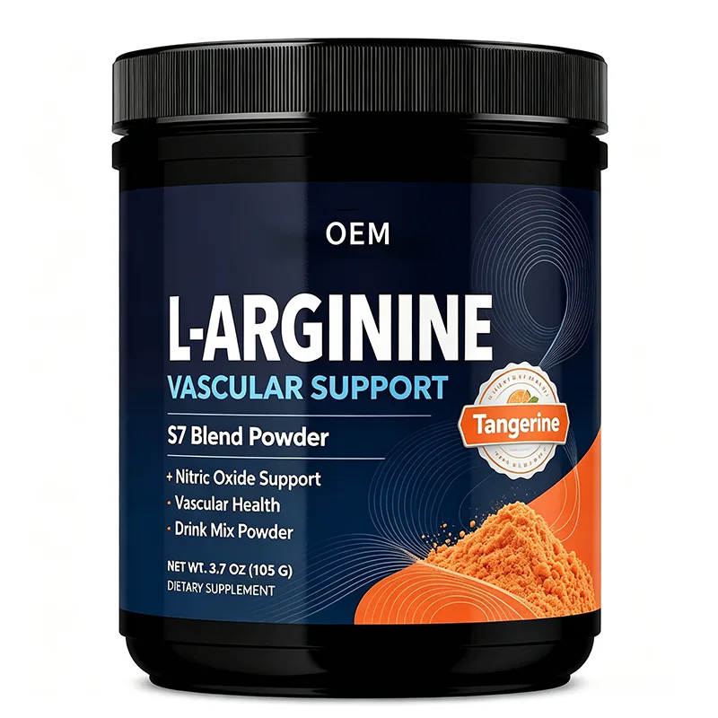 OEM Tangerine Flavor L-Arginine S7 Blend Powder 105g Vascular Support Nitric Oxide Daily Drink Mix Fitness