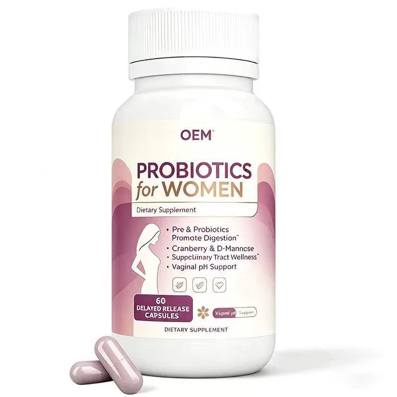 OEM Women's Pre & Probiotics Capsules 60 Count Delayed Release With Cranberry D-Mannose Digestive Tract