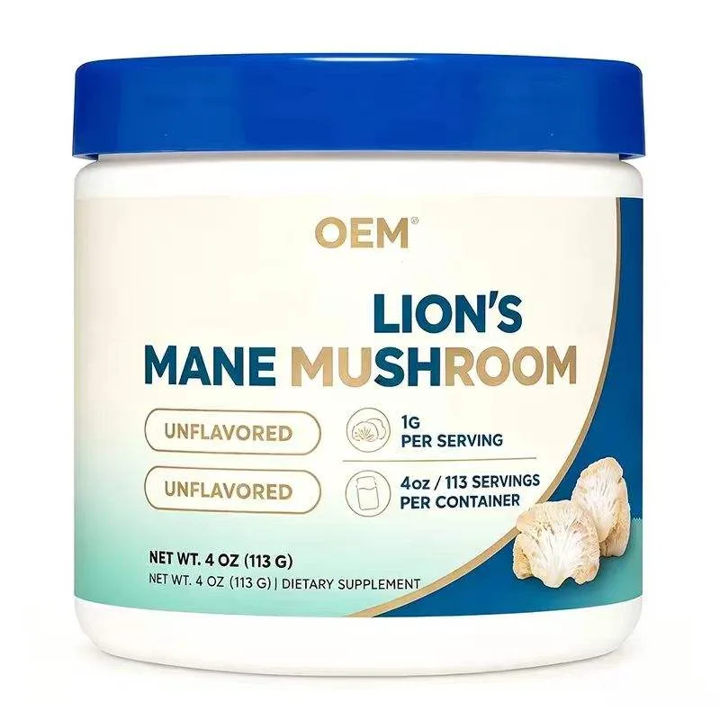OEM Unflavored Lion Mane Mushroom Powder 4oz 113g 113 Servings Brain Focus Dietary Supplement