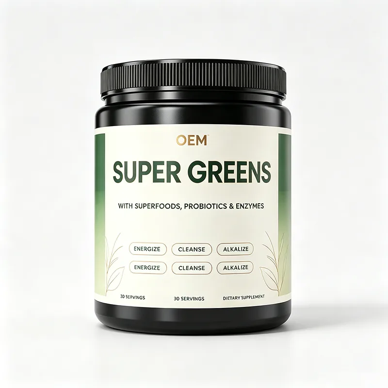 OEM Super Greens Powder 30 Servings Superfood Blend With Probiotics & Digestive Enzymes Energize Cleanse Alkalize Daily Dietary