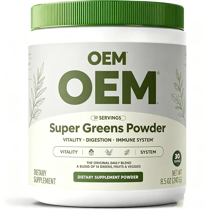 OEM Super Greens Powder 8.5oz 240g 30 Servings 14 Fruits Veggies Blend Digestion Immune Vitality Dietary Supplement