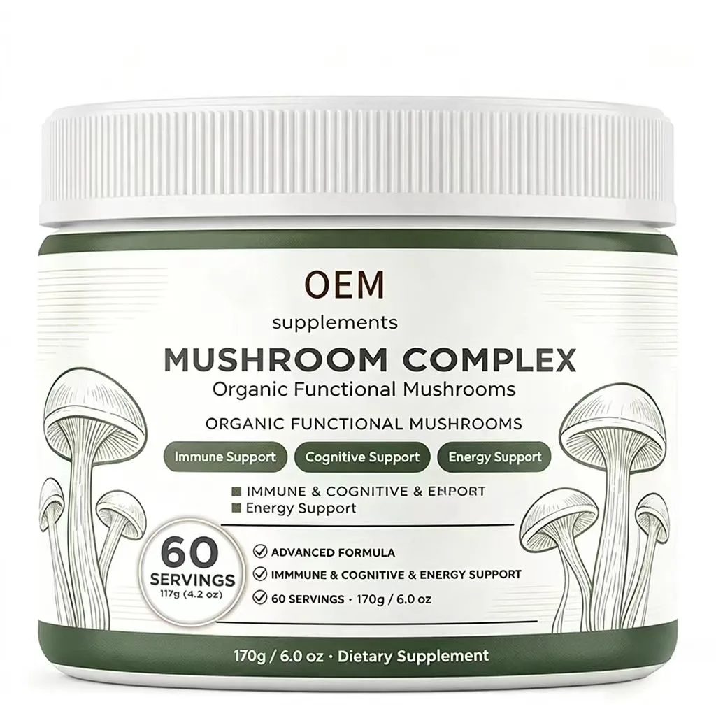 OEM Mushroom Complex Powder 170g 6oz 60 Servings Immune Cognitive Mental Clarity Natural Energy