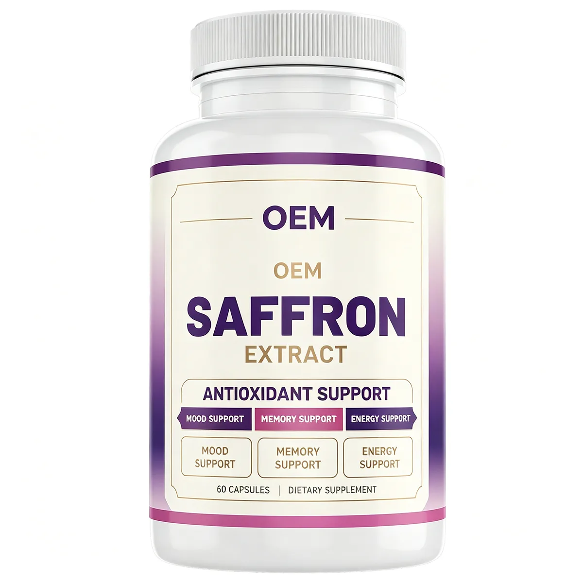 Saffron Extract Antioxidant Mood Memory Energy Support 60 Capsules Dietary Supplement