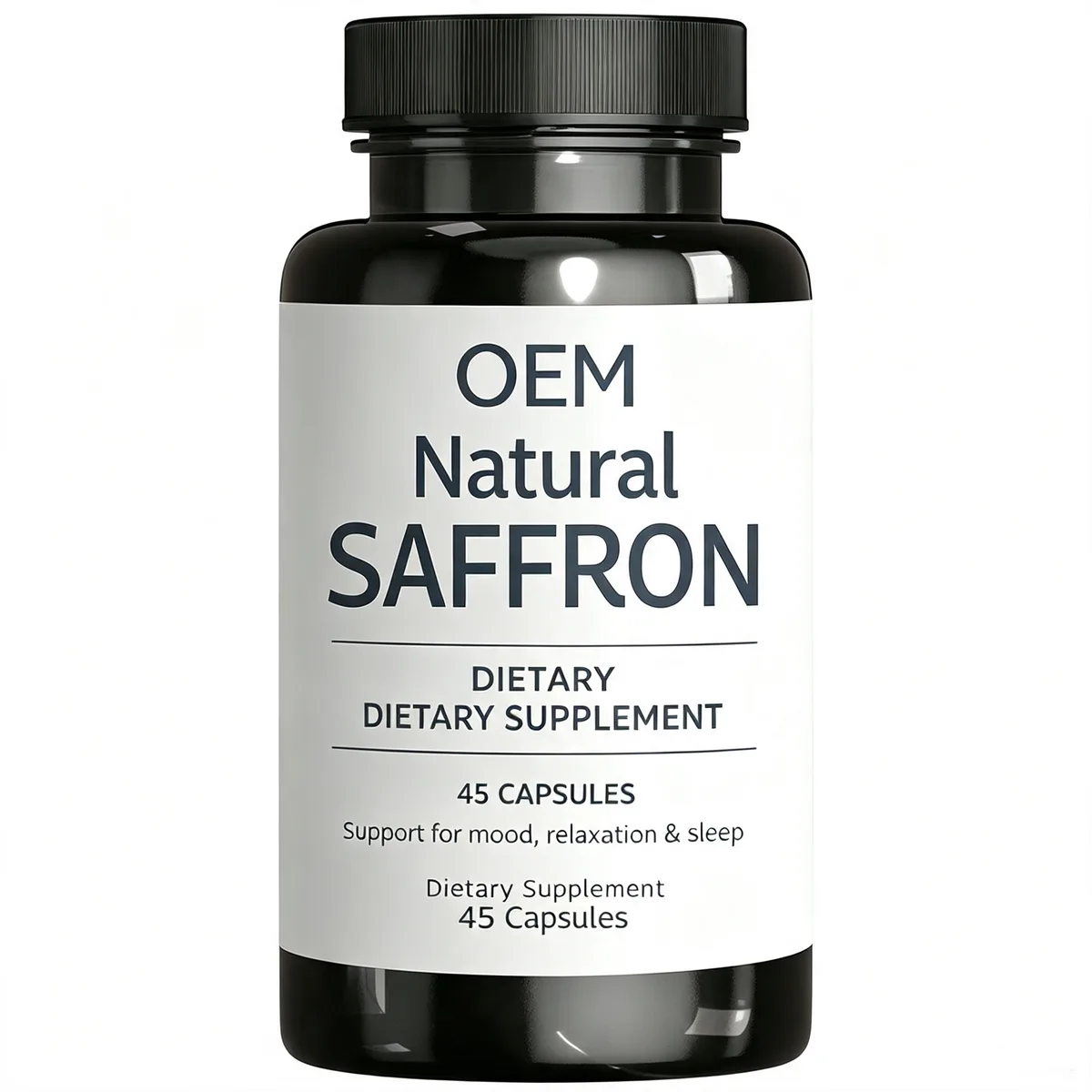 Natural Saffron Dietary Supplement 45 Capsules for Mood Relaxation Sleep Support
