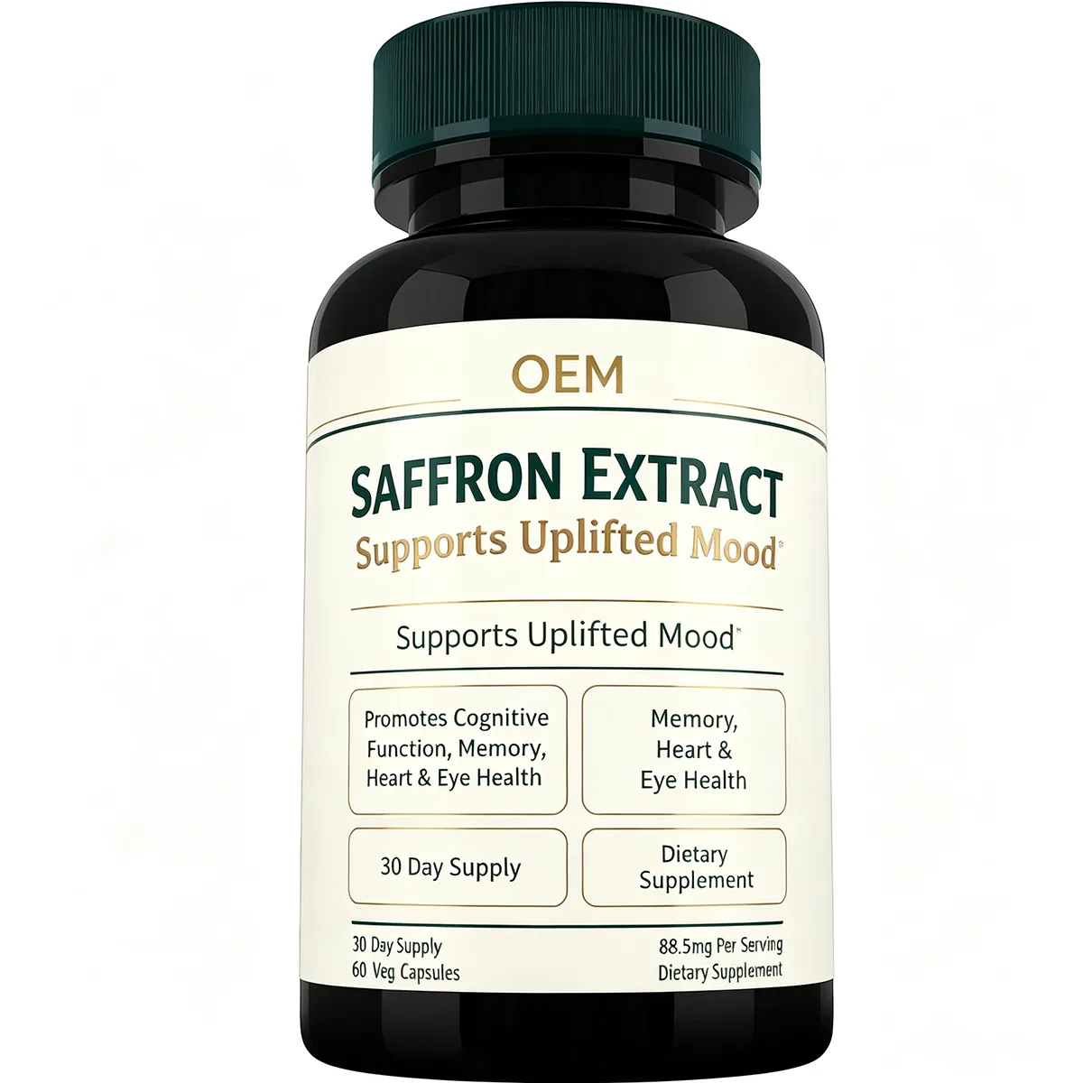 Saffron Extract 88.5mg Per Serving Mood Cognitive Memory Heart Eye Health 60 Veg Capsules