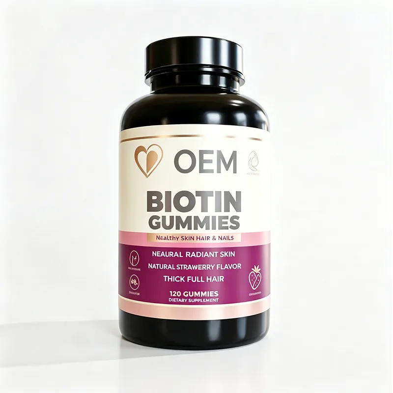 Biotin Gummies Healthy Skin Hair Nails Natural Strawberry Flavor 120 Count Dietary Supplement
