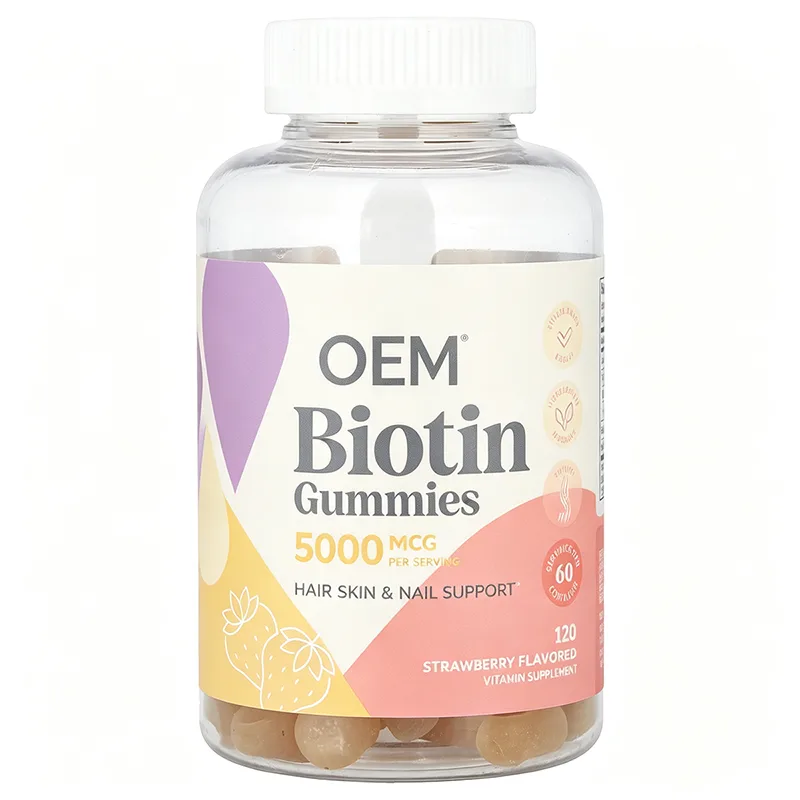Biotin Gummies 5000mcg Per Serving Hair Skin Nail Support Strawberry Flavor 120 Count