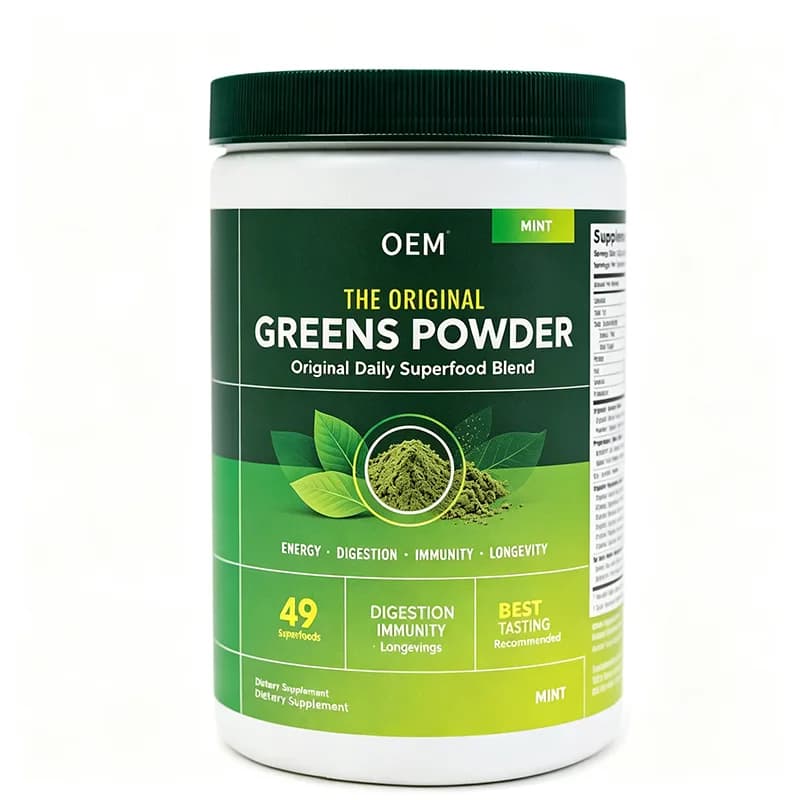 Original Greens Powder Daily Superfood Blend with 49 Superfoods Mint Flavor OEM Supplement for Energy Digestion Immunit