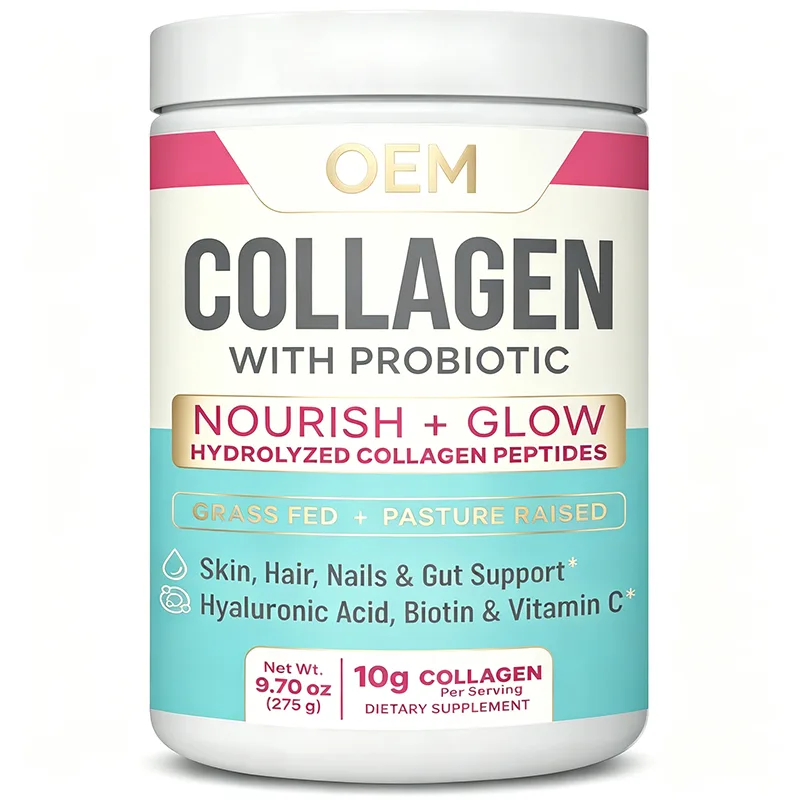 Collagen with Probiotic Powder 10g Collagen Per Serving Grass Fed Pasture Raised with Hyaluronic Acid Biotin Vitamin C 275g