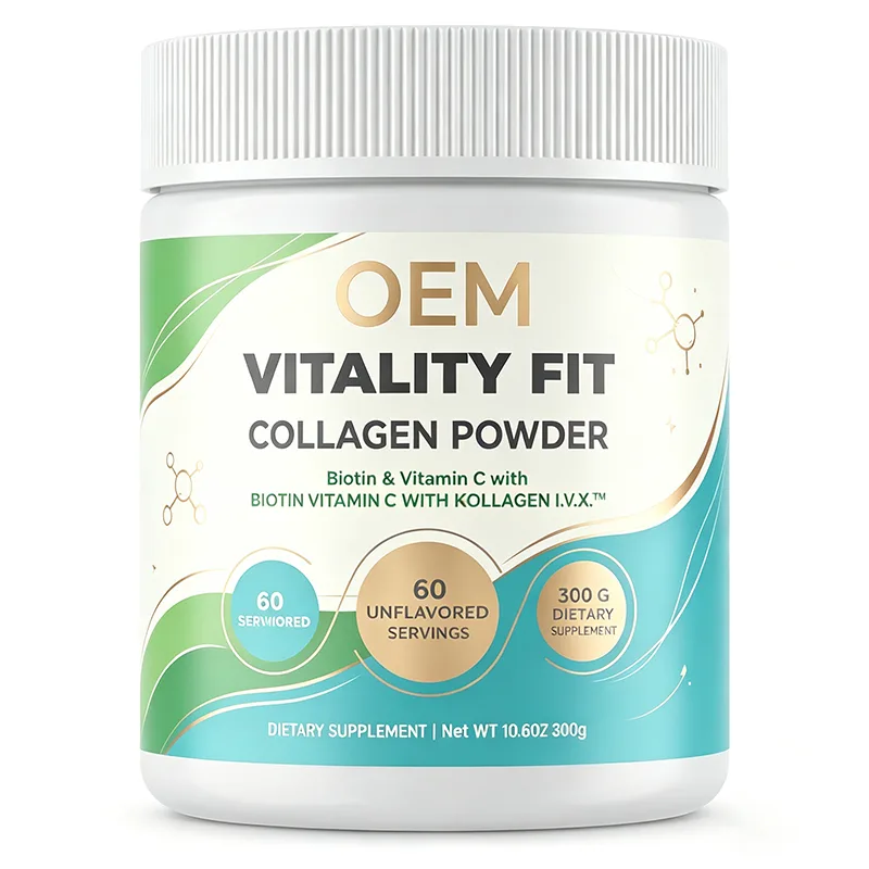 VitalityFit Collagen Powder with Biotin Vitamin C and Collagen 60 Servings Unflavored Net Wt 10.6oz 300g OEM Supplement