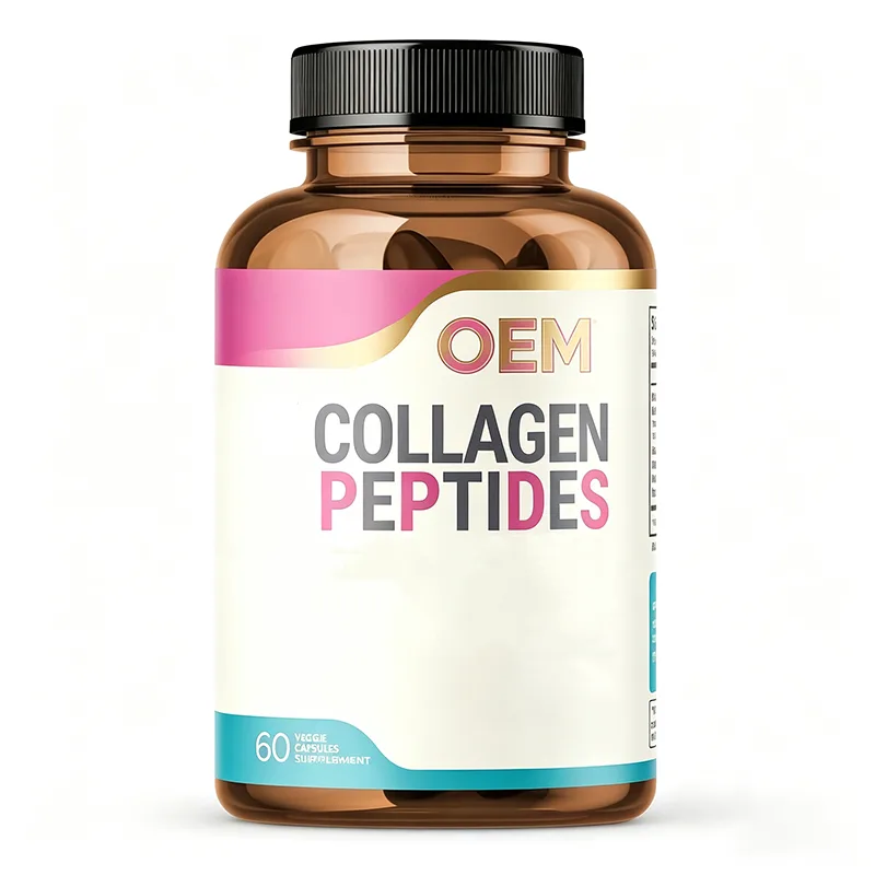 Collagen Peptides Veggie Capsules 60 Count OEM Dietary Supplement for Daily Beauty and Joint Support