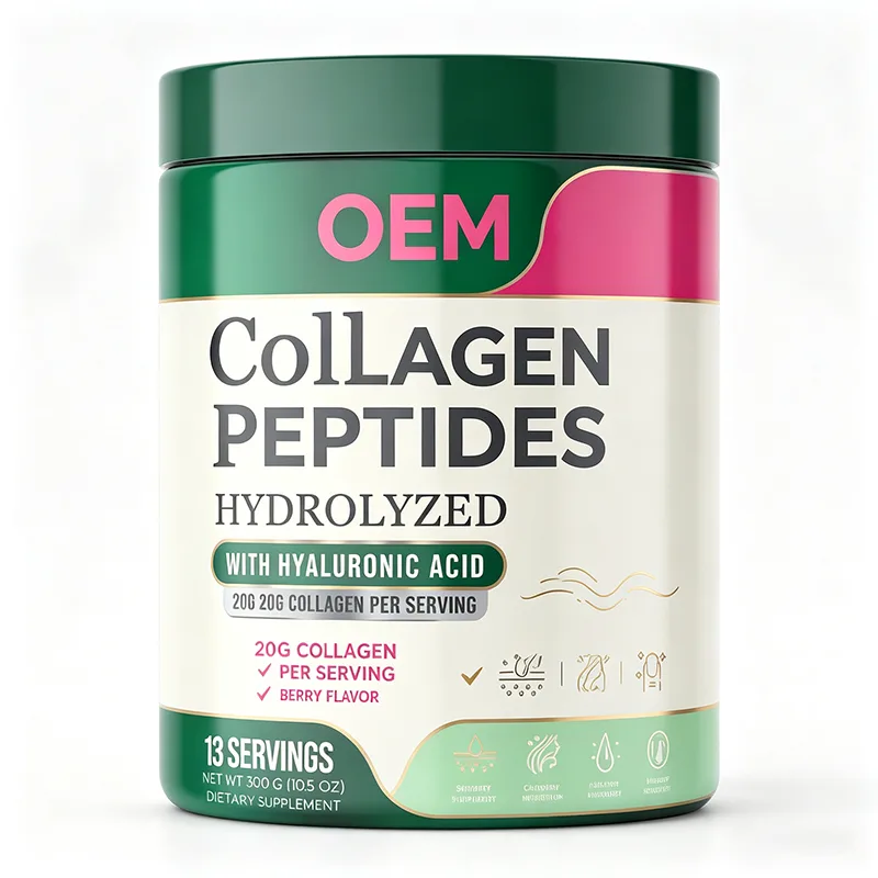 Hydrolyzed Collagen Peptides Powder 20g Collagen Per Serving with Hyaluronic Acid Berry Flavor 13 Servings Net Wt 300g