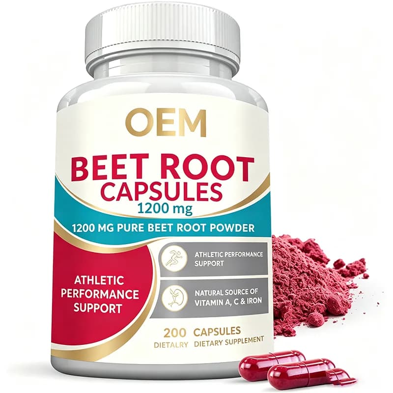 Beet Root Capsules Pure Beet Root Powder 200 Count for Athletic Performance Support and Natural Source of Vitamin a C and Iron