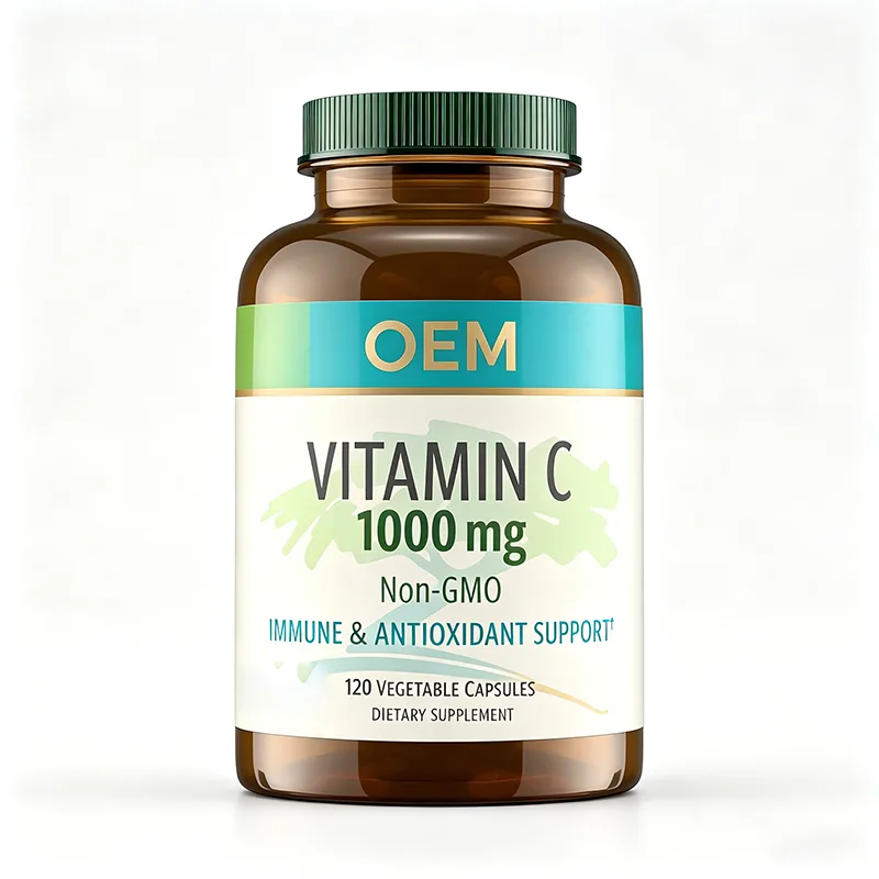 Vitamin C 1000mg Non GMO Capsules 120 Vegetable Count OEM Supplement for Immune and Antioxidant Support