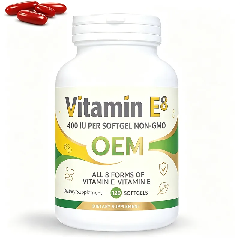 Vitamin E 8 Forms 400 IU Per Softgel Non GMO 120 Count OEM Dietary Supplement for Daily Wellness