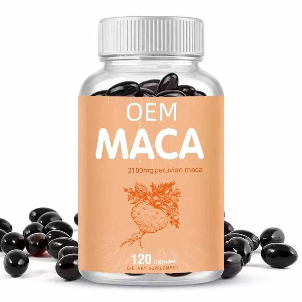Maca 2100mg Peruvian Maca Capsules 120 Count OEM Dietary Supplement for Energy and Vitality Support