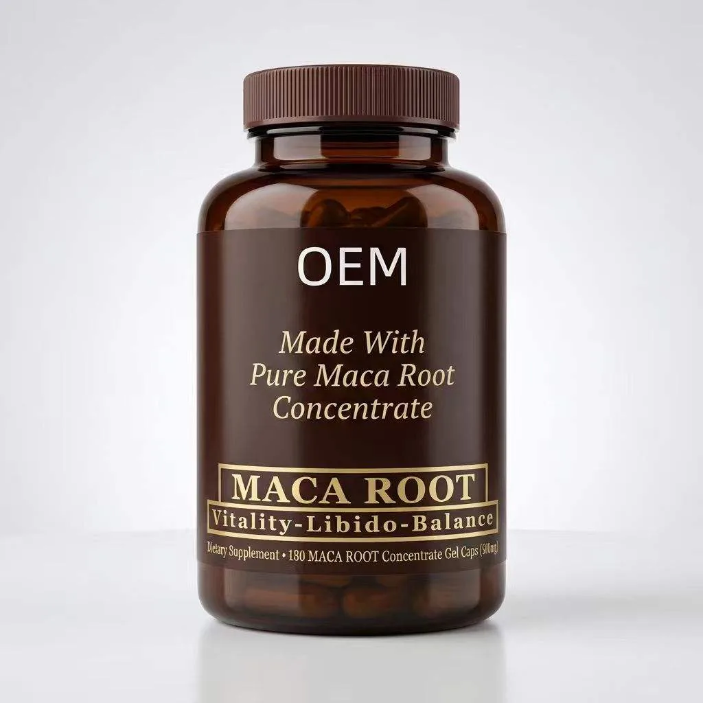 Pure Maca Root Concentrate Capsules 60 Count OEM Dietary Supplement for Energy and Vitality Support