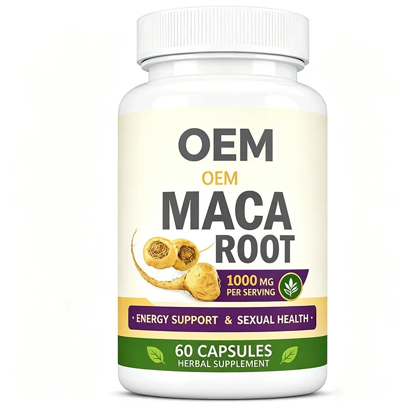 Maca Root 1000mg Per Serving Capsules 60 Count OEM Herbal Supplement for Energy Support