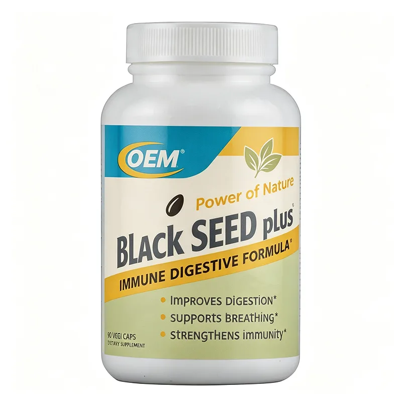 Black Seed Plus Immune Digestive Formula 90 Veg Caps OEM Supplement for Digestion Breathing and Immunity Support